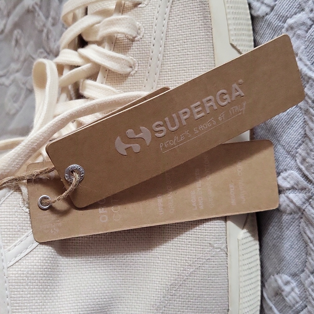 Superga organic cotton natural color high-top sneakers - Picture 5 of 7